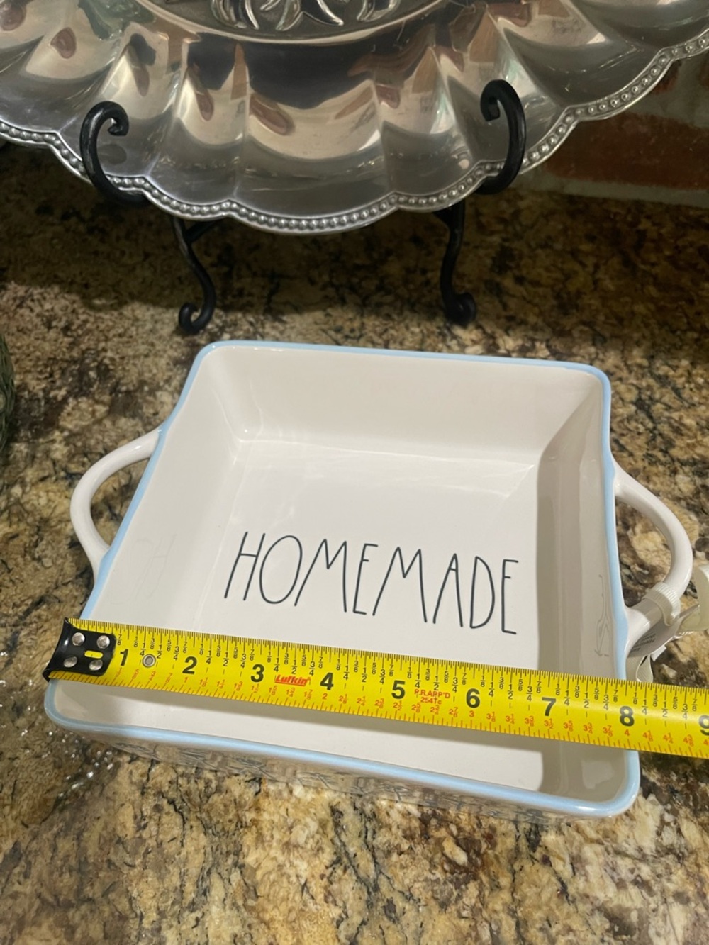 Rae Dunn HOMEMADE blue and white floral
baking dish - 8” square Brand new - Picture 5 of 7